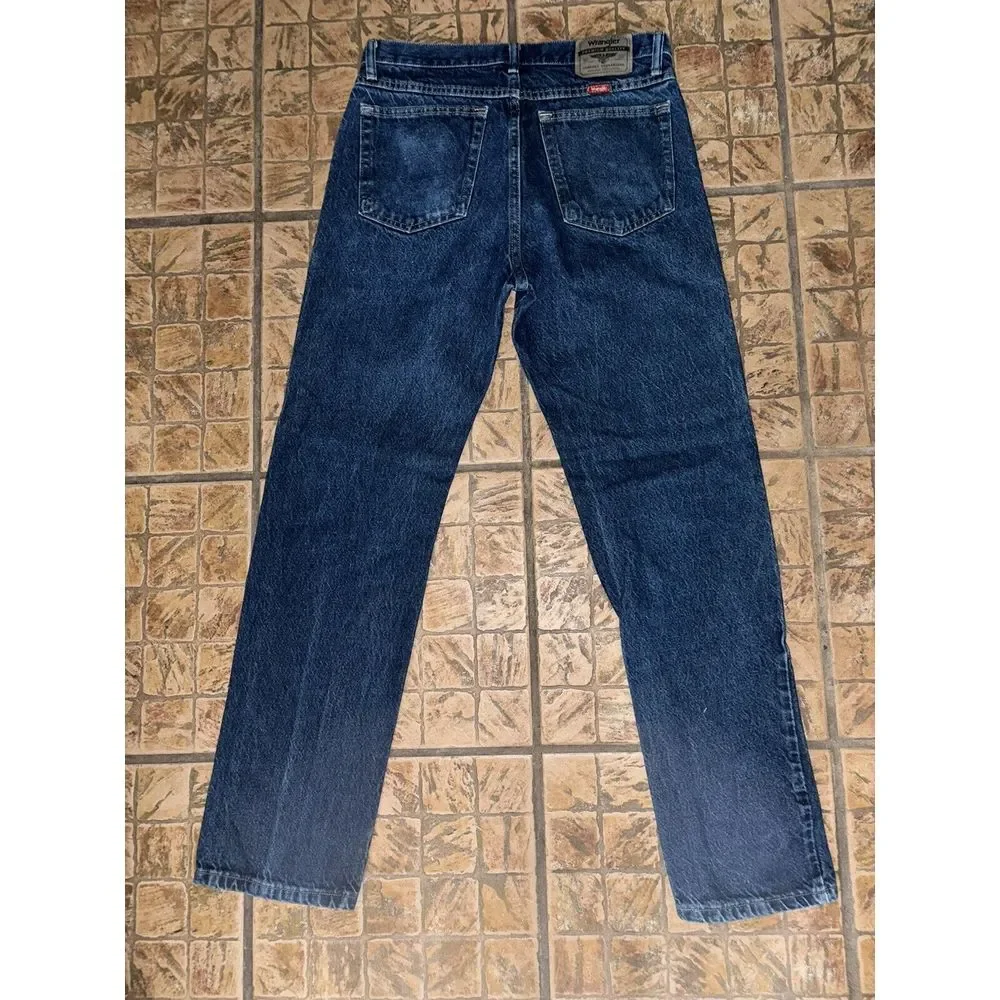 Vintage 1990s 1980s Wrangler Dark Blue Denim Jeans‎ 33x32 Workwear Men's Greaser